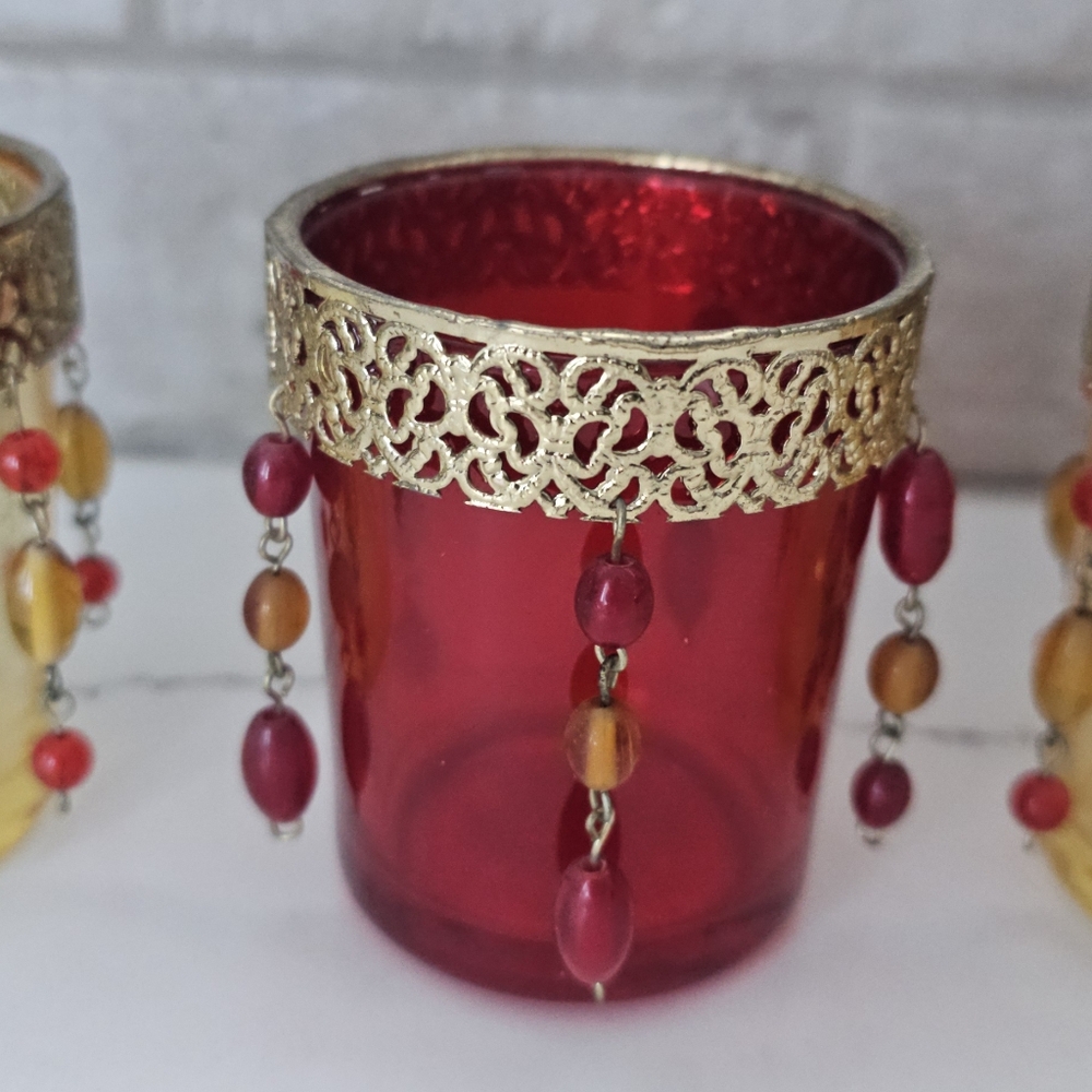 PIER 1 Elegant Beaded Candle Holders Set - Picture 4 of 4